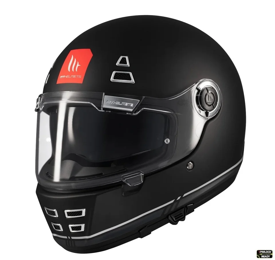 MT Helmets - Casca integrala MT Jarama SV B2 negru mat - model Retro - Cafe Racer (ochelari soare integrati) - tip viziera: MT-V-32