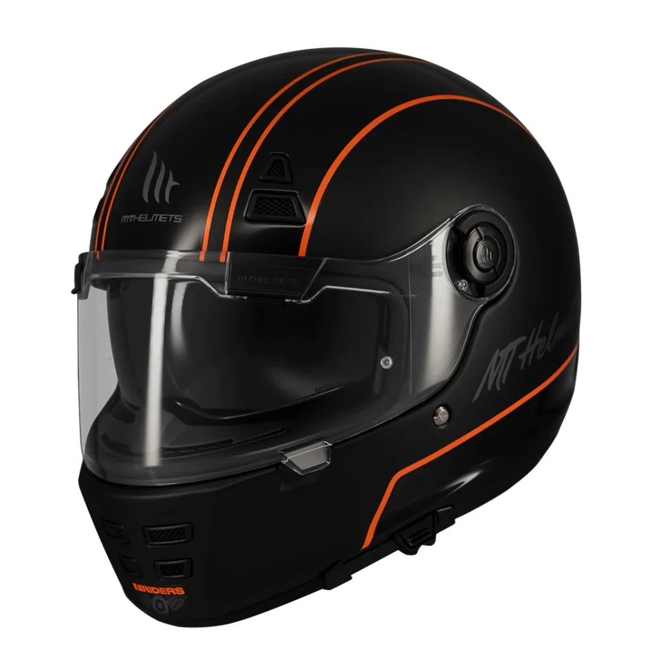 MT Helmets - Casca integrala MT Jarama SV Wild B1 negru mat - model Retro - Cafe Racer (ochelari soare integrati) - tip viziera: MT-V-32