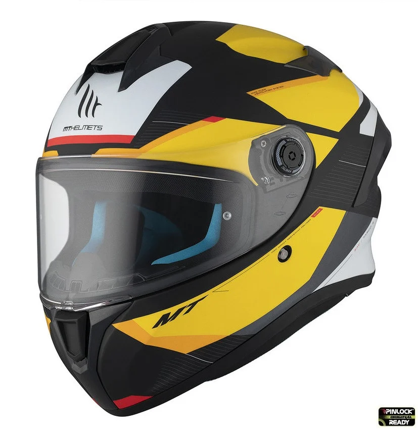 MT Helmets - Casca integrala MT Targo S Kay B3 galben mat - omologare noua ECE 22.06 - tip viziera: MT-V-14B