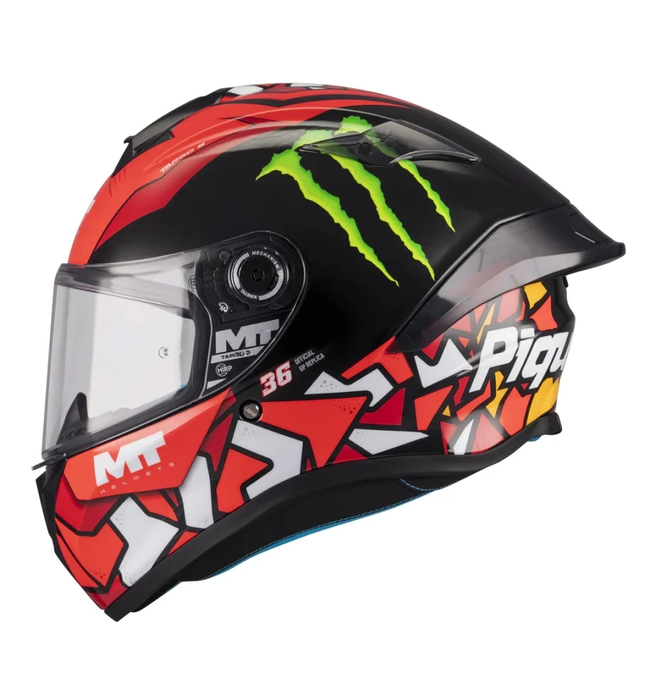 MT Helmets - Casca integrala MT Targo S Piqueras B5 rosu lucios - omologare noua ECE 22.06 - tip viziera: MT-V-14