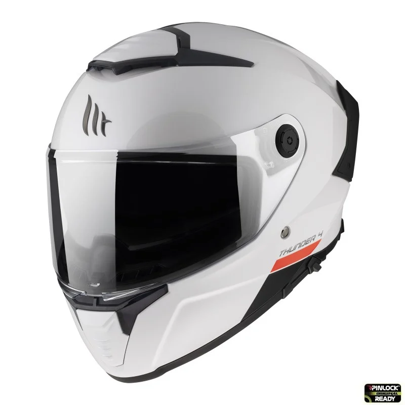 MT Helmets - Casca integrala MT Thunder 4 SV A0 alb lucios (ochelari soare integrati) - tip viziera MT-V-28B