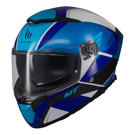MT Helmets - Casca integrala MT Thunder 4 SV Freeway A17 albastru lucios (ochelari soare integrati) - tip viziera: MT-V-28B