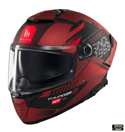 MT Helmets - Casca integrala MT Thunder 4 SV Luminence D5 rosu mat (ochelari soare integrati) - tip viziera: MT-V-28B