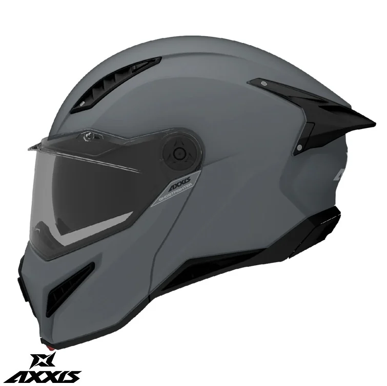 CASTI MOTO FLIP-UP/Modulabile - Casca modulabila (flip-up) Axxis GhostFighter SV A12 titanium mat (ochelari soare integrati) – tip viziera: MT-V-36