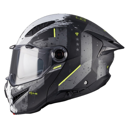 CASTI MOTO FLIP-UP/Modulabile - Casca modulabila (flip-up) Axxis GhostFighter SV D29 B2 gri mat (ochelari soare integrati) Pinlock Ready – tip viziera: MT-V-36