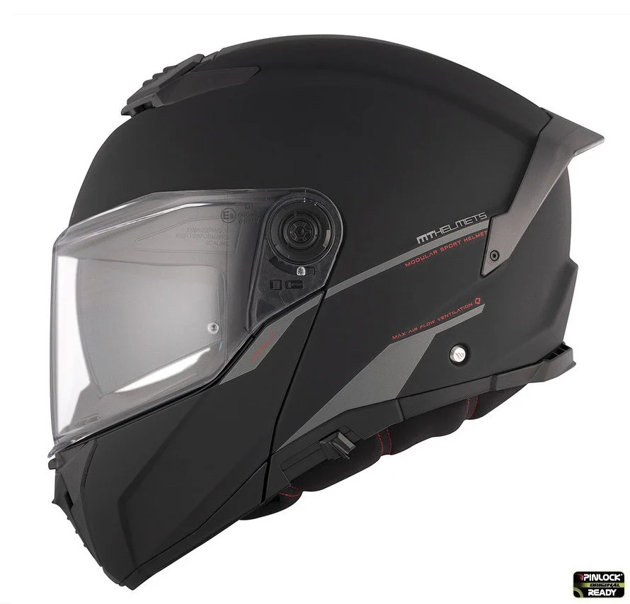 MT Helmets - Casca modulabila MT Atom 2 SV A1 negru mat (ochelari soare integrati) Pinlock Ready - tip viziera: MT-V-35