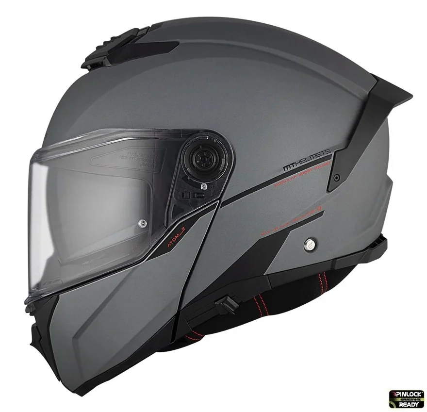 MT Helmets - Casca modulabila MT Atom 2 SV A2 titanium mat (ochelari soare integrati) Pinlock Ready - tip viziera: MT-V-35