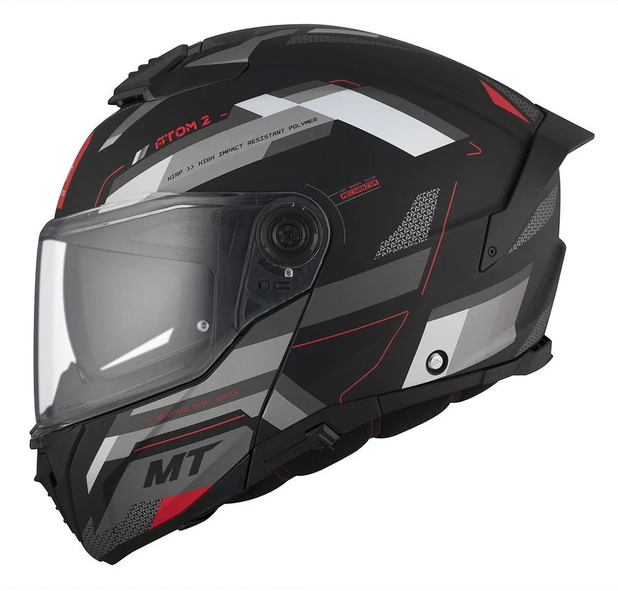 MT Helmets - Casca modulabila MT Atom 2 SV Bast D5 negru/gri mat (ochelari soare integrati) Pinlock Ready - tip viziera: MT-V-35