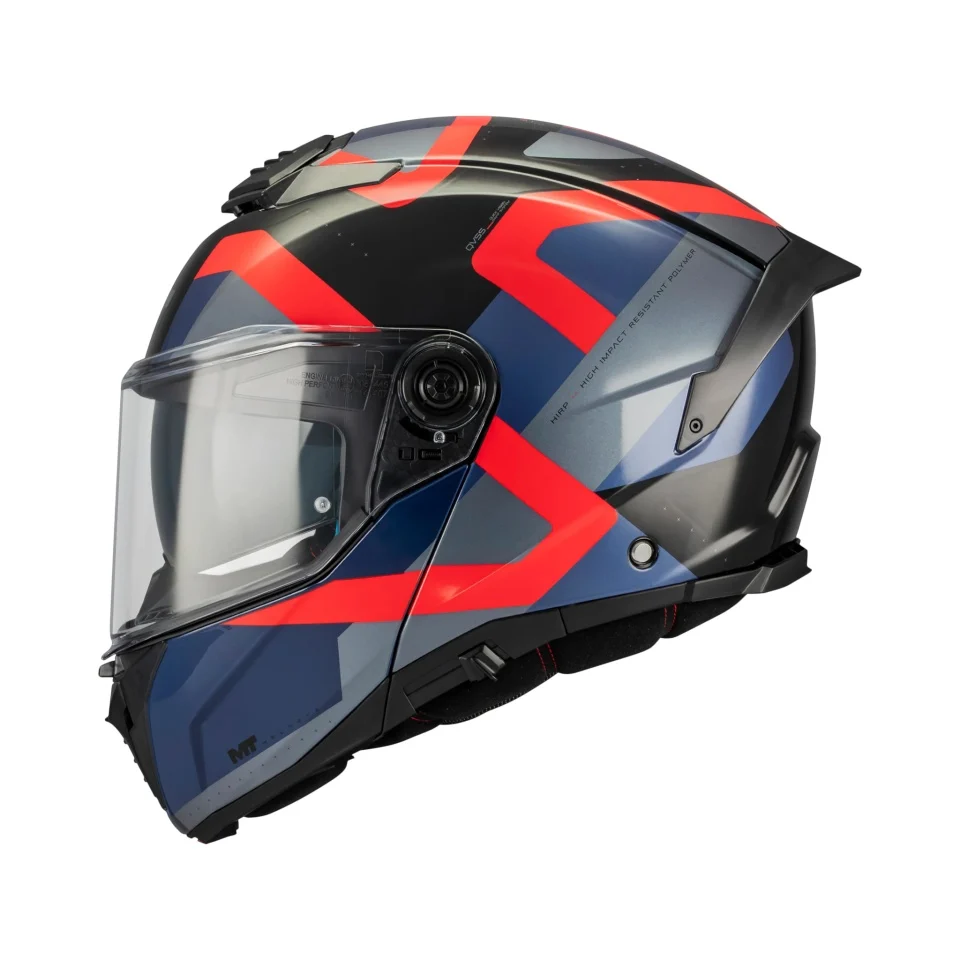 MT Helmets - Casca modulabila MT Atom 2 SV Dexter B15 rosu/albastru lucios (ochelari soare integrati) Pinlock Ready - tip viziera: MT-V-35