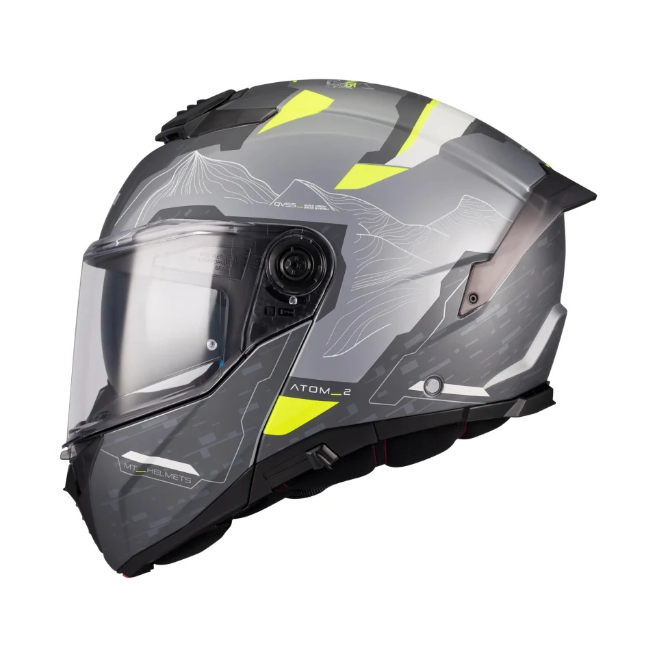MT Helmets - Casca modulabila MT Atom 2 SV Highlands E2 gri mat (ochelari soare integrati) Pinlock Ready - tip viziera: MT-V-35