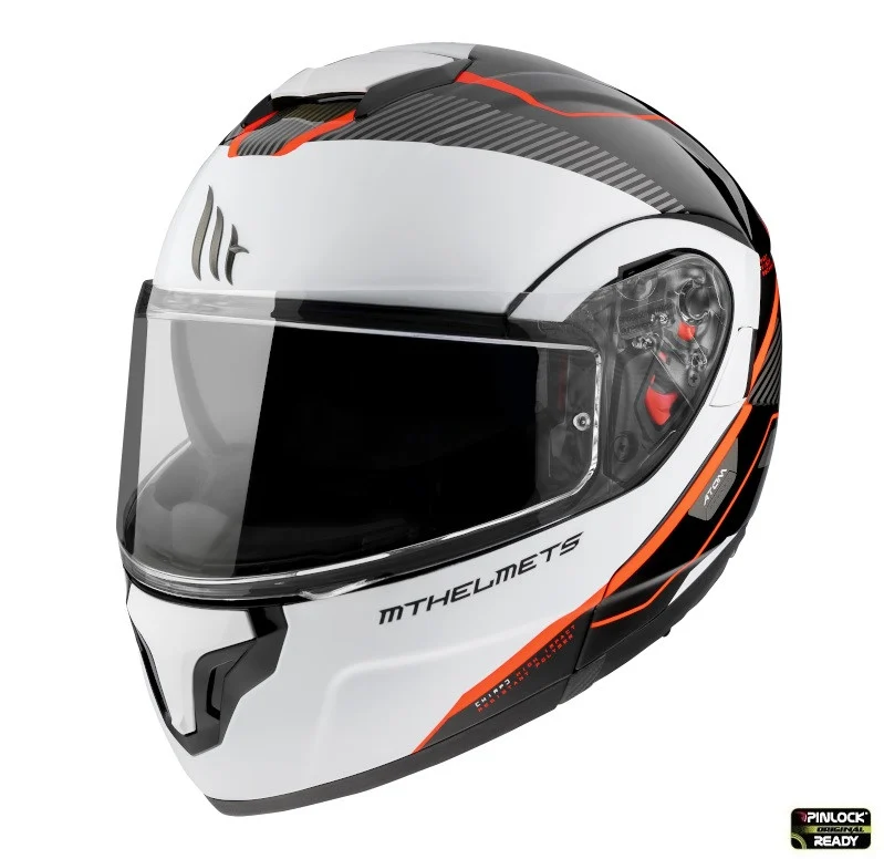 MT Helmets - Casca modulabila MT Atom SV Open B5 rosu fluor lucios Pinlock ready – tip MT-V-16