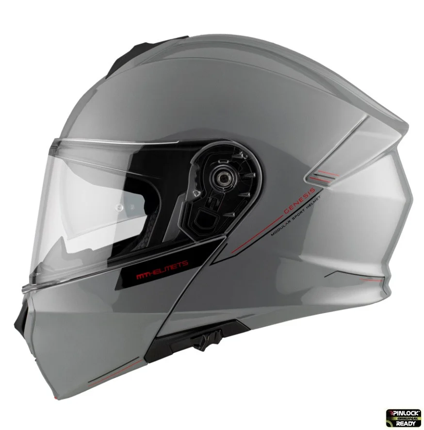 CASTI MOTO FLIP-UP/Modulabile - Casca modulabila MT Genesis SV A12 gri lucios Pinlock ready - omologare noua ECE 22.06