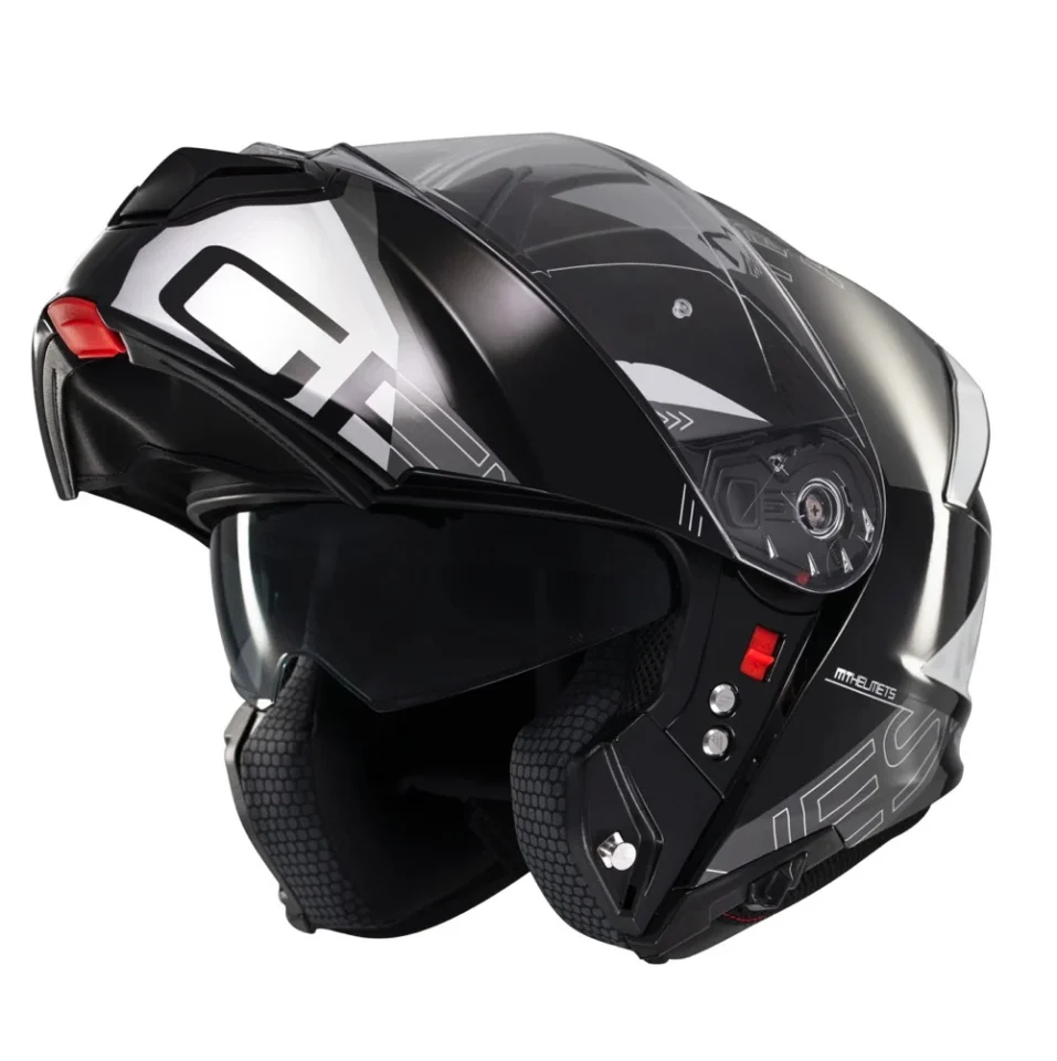 MT Helmets - Casca modulabila MT Genesis SV Atempo B2 negru/gri lucios Pinlock ready - omologare noua ECE 22.06 - tip viziera: MT-V-25
