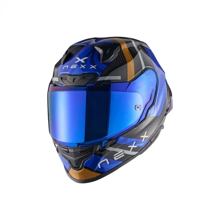 ECHIPAMENTE - Casca moto NEXX X.R3R Swirl Deep Blue Carbon (pinlock inclus+viziera cadou)