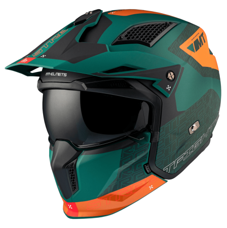 CASTI MOTO - Cască MT Streetfighter SV S Totem C6, ochelari soare integrati - Verde mat