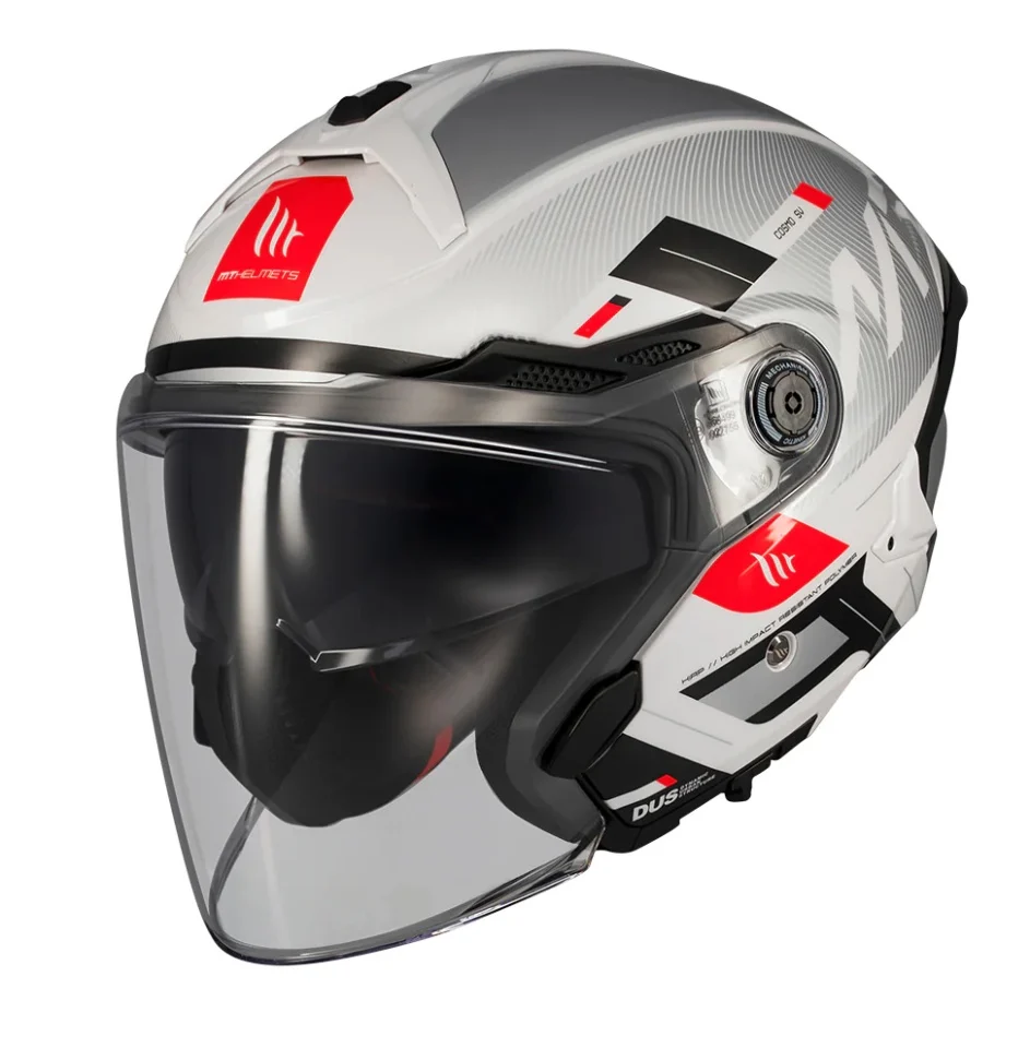 CASTI MOTO - Casca open face motociclete MT Cosmo SV Silence A2 gri lucios (ochelari soare integrati)