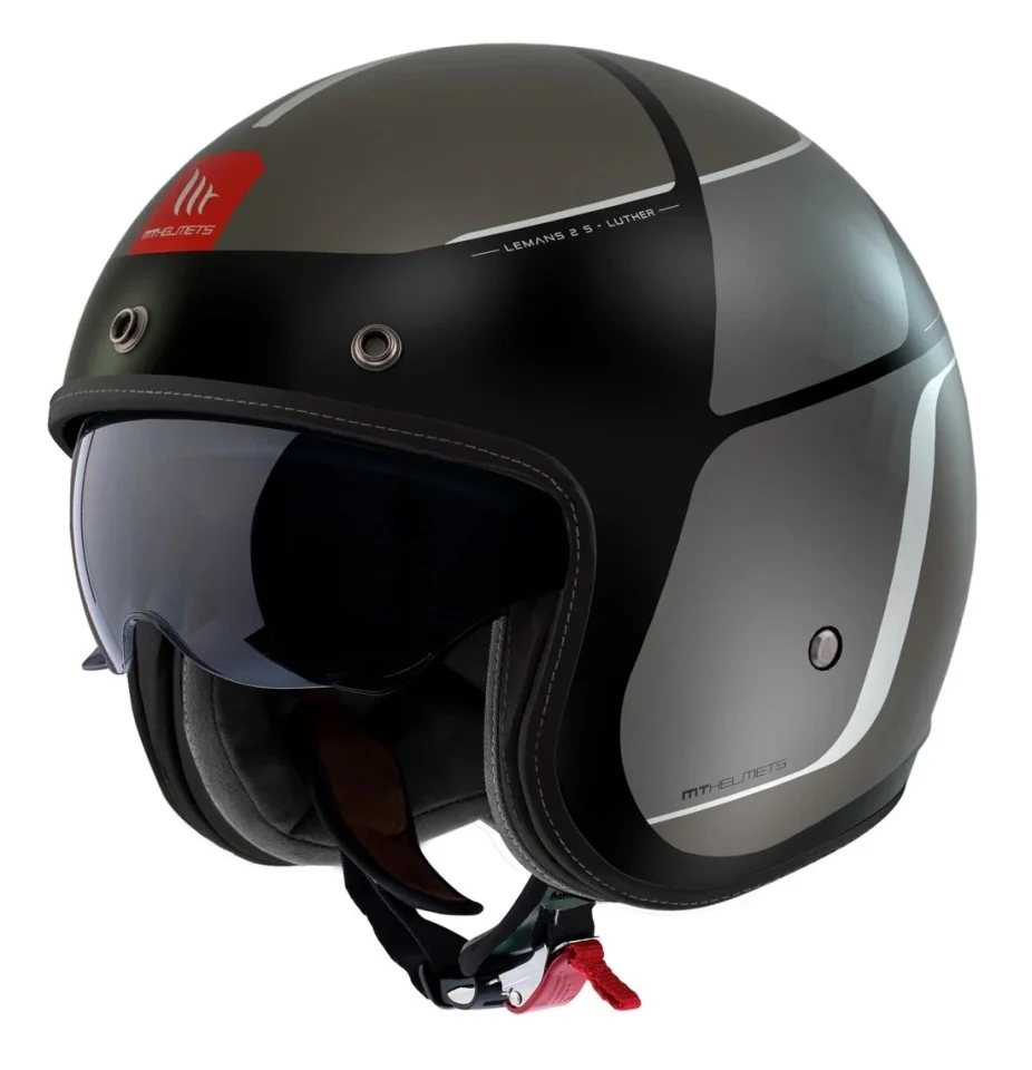 CASTI MOTO - Casca open face motociclete MT Le Mans 2 S SV Luther B12 gri mat (ochelari soare integrati) - omologare noua ECE 22.06
