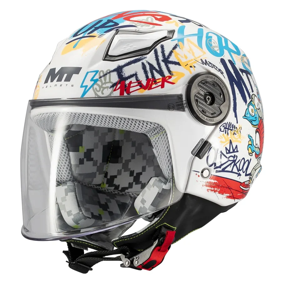 CASTI MOTO - Casca open face MT Lite Crew A5 alb lucios - casca de copii