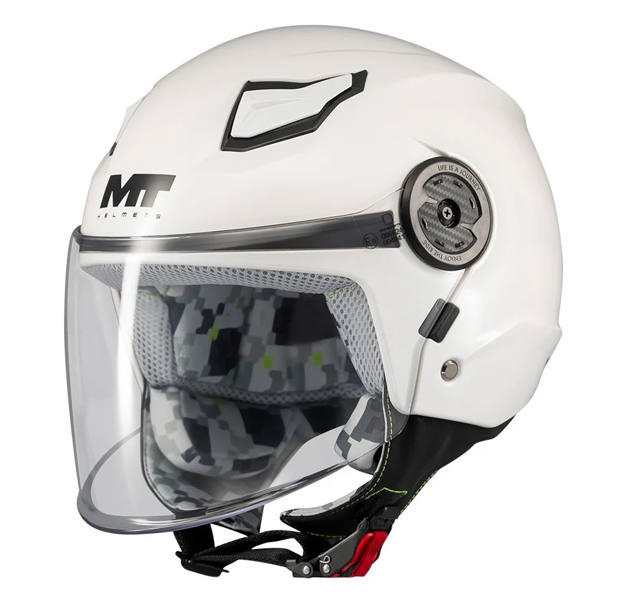 CASTI MOTO - Casca open face MT Lite Kids Pure A0 alb lucios - casca de copii