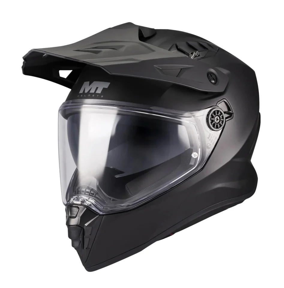 CASTI MOTO - Casca touring/adventure MT model Track SV Pure A1 negru mat – tip viziera: HS 12