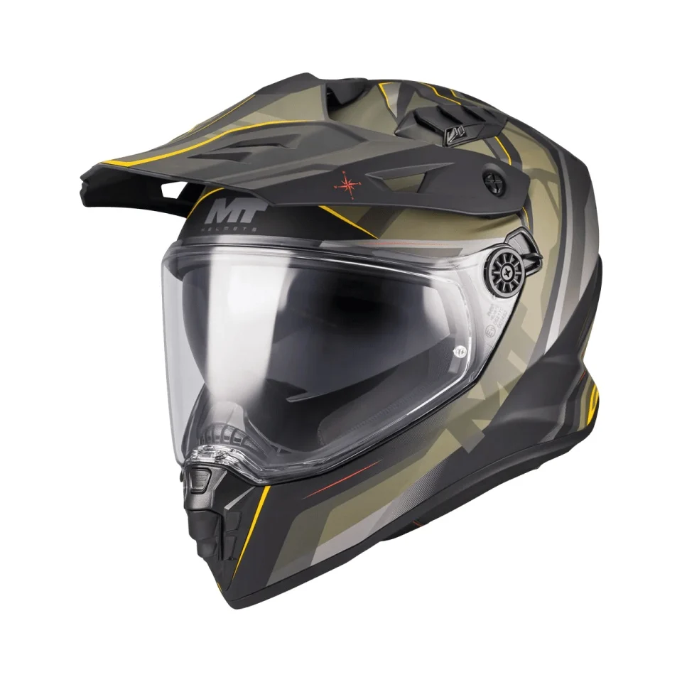 CASTI OFF ROAD/TOURING/ADVENTURE - Casca touring/adventure MT model Track SV Questor B6 verde military mat – tip viziera: HS 12