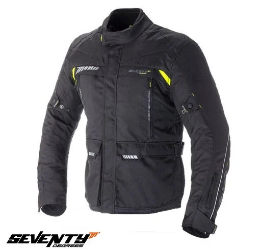 GECI MOTO  (barbati) - Geaca (jacheta) motociclete barbati Touring Seventy vara/iarna model SD-JT41 culoare: negru/galben fluor