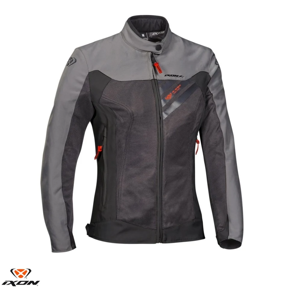 GECI MOTO  (dama) - Geaca (jacheta) motociclete femei Racing/Roadster Ixon vara model Orion LS culoare: antracit/gri/rosu