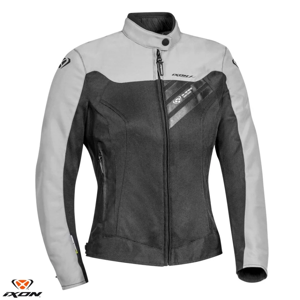 GECI MOTO  (dama) - Geaca (jacheta) motociclete femei Racing/Roadster Ixon vara model Orion LS culoare: negru/gri