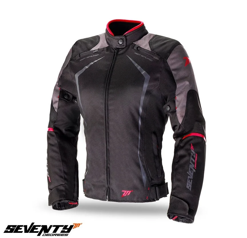 GECI MOTO  (dama) - Geaca (jacheta) motociclete femei Racing Seventy vara/iarna model SD-JR49 culoare: negru/rosu