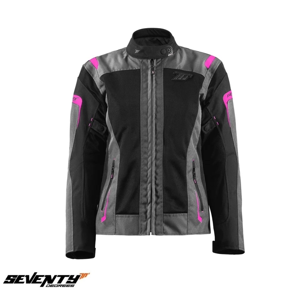 GECI MOTO  (dama) - Geaca (jacheta) motociclete femei Touring Seventy vara model SD-JT68 Sahara culoare: gri/fuchsia (roz)
