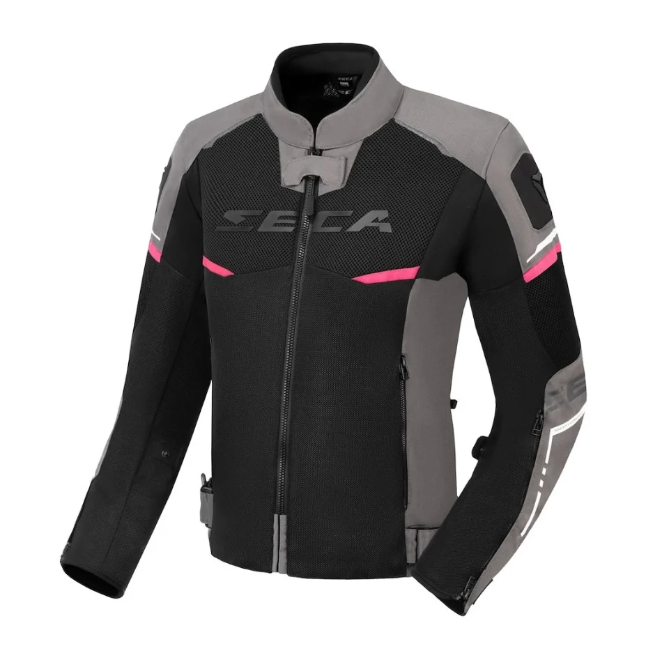 GECI MOTO  (dama) - Geaca moto SECA Airflow Fuchsia femei (protectie spate inclusa)
