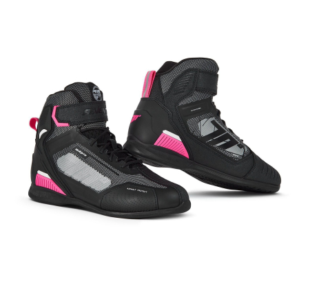 GHETE MOTO - Ghete (cizme) moto Racing femei Seventy model SD-BR2 Veloce culoare: negru/roz