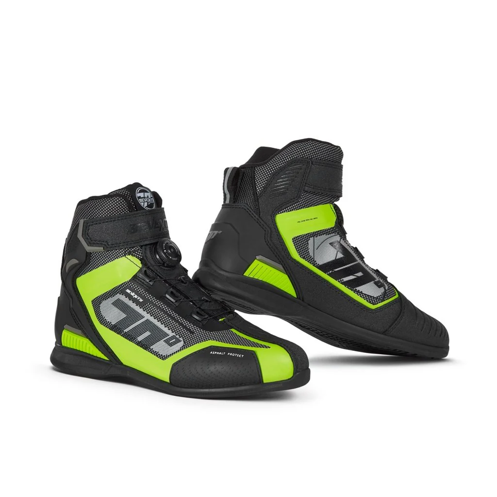 ECHIPAMENTE - Ghete (cizme) moto Racing Unisex Seventy model SD-BR3 Veloce Pro culoare: negru/galben fluor