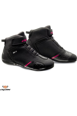GHETE MOTO - Ghete moto Roadster femei All Season Ixon model Gambler LS culoare: negru/fuchsia (roz)