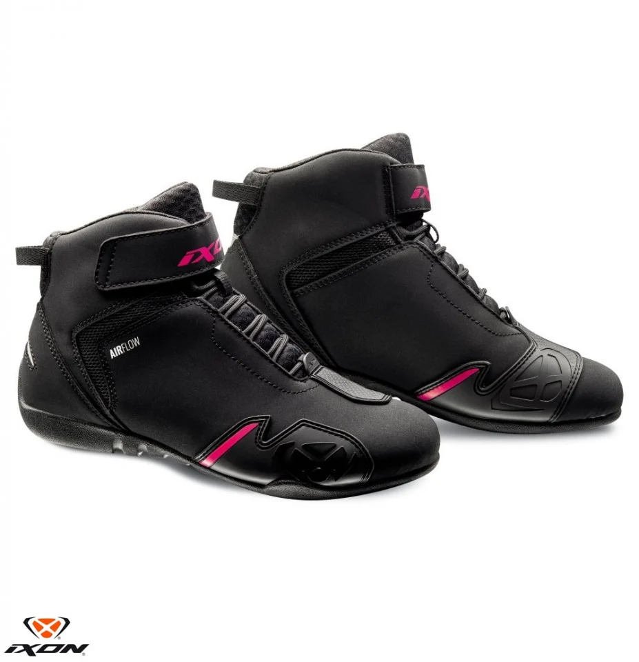 GHETE MOTO - Ghete moto Roadster femei All Season Ixon model Gambler LS culoare: negru/fuchsia (roz)
