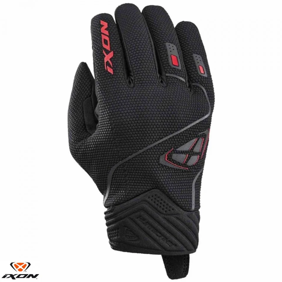 MANUSI MOTO - Manusi barbati Roadster vara Ixon model Hurricane 2 MS culoare: negru/rosu - degete tactile
