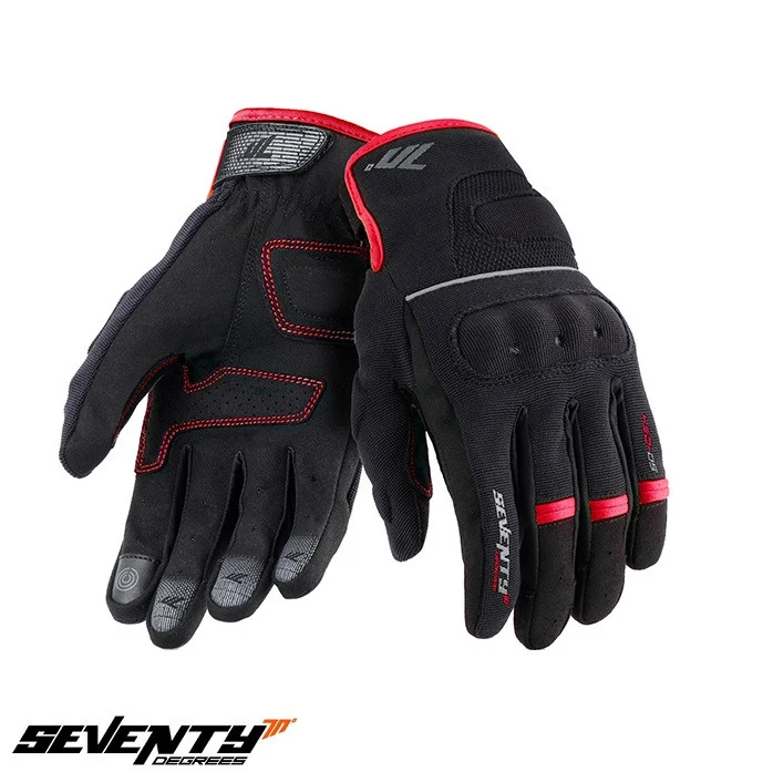 MANUSI MOTO - Manusi barbati Urban vara Seventy model SD-C54 negru/rosu - degete tactile