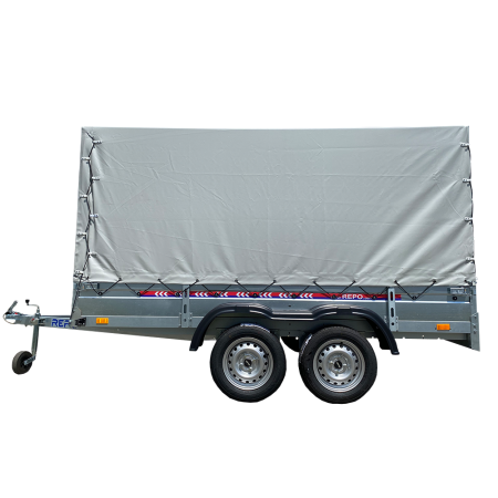 Remorci dublu-ax 750 kg - Remorca REPO QED 3100x1600x1500 mm cu prelată dublu ax 750 kg
