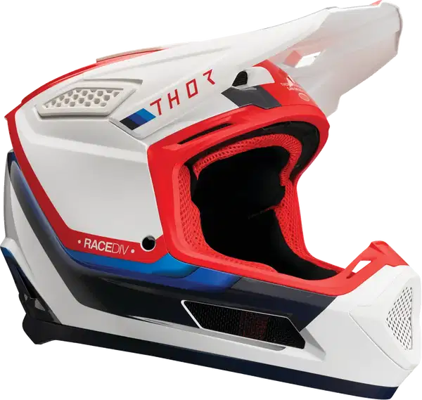 THOR - Thor, Fleet Defy Helmet, Cascǎ MX-Enduro Fleet, Graficǎ Defy, Culoare Alb, Roșu și Albastru, Mǎrimea Large