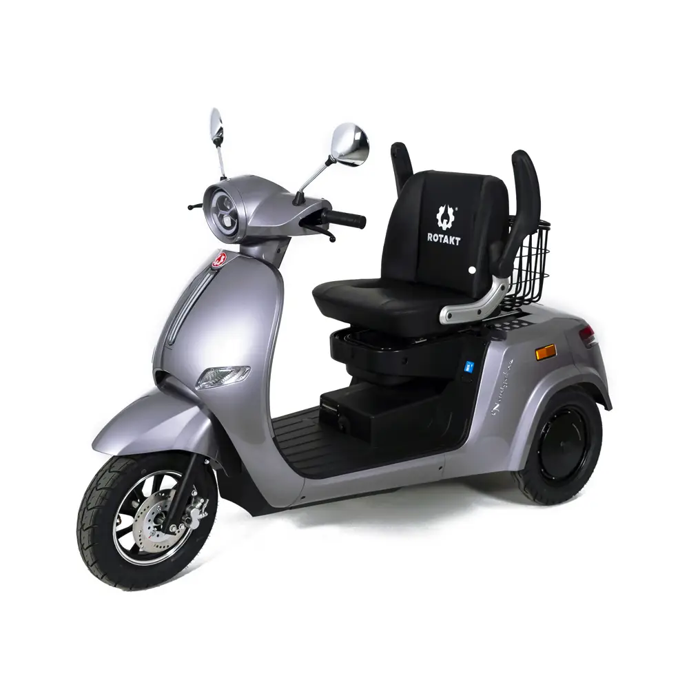 ROTAKT - Triciclu Electric Rotakt Navigator cu Doua Motoare De 400W Viteză 25 km/h Autonomie de până la 80 km Baterie plumb-acid 60V 20Ah Greutate maximă 300kg, Fără permis