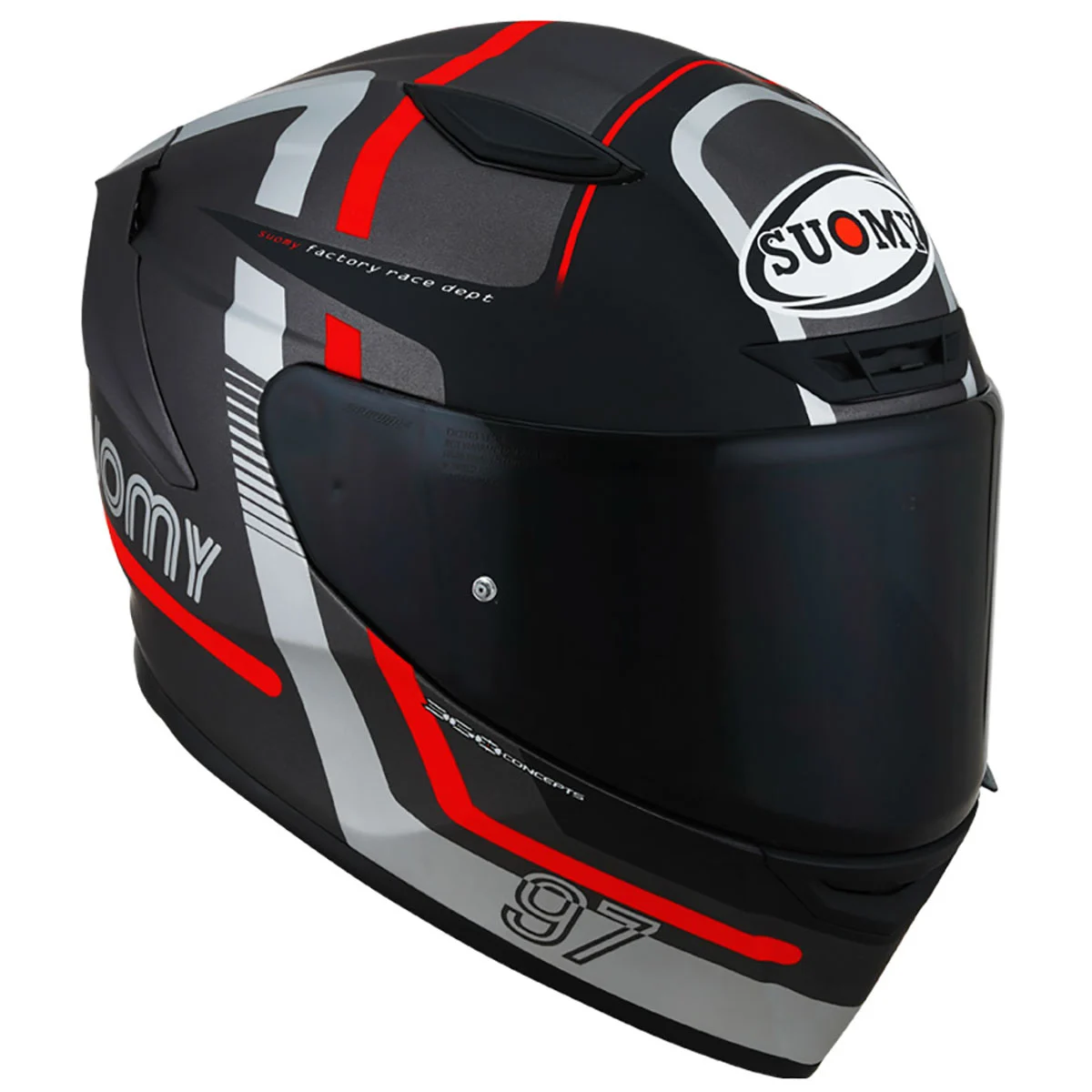 Casca SUOMY Racing Track-1 Ninety Seven Matt Gunmetal/Red/E06 [3]