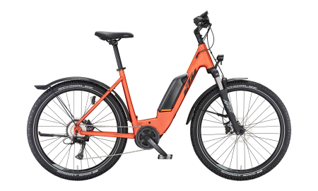 MTB Hardtail - Bicicleta KTM MACINA AERA P571 STREET BURNT ORANGE MATT SH ACERA 8 + BOSCH SI-P5I2