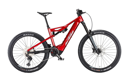 MTB Fully - Bicicleta KTM MACINA PROWLER ELITE CHROME RED SH DEORE XT 12 +BOSCH PT-CX7R4