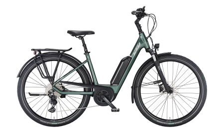 Off-Road/Trekking - Bicicleta KTM MACINA FUN P510 MOSS GREY MATT (SILVER+ORANGE) SH DEORE 10 LG + BOSCH SI-P5I4