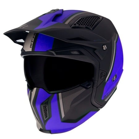Full face - CASCA MT STREETFIGHTER SV NEGRU+ALBASTRU
