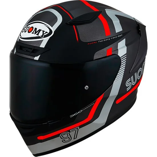 Full face - Casca SUOMY Racing Track-1 Ninety Seven Matt Gunmetal/Red/E06