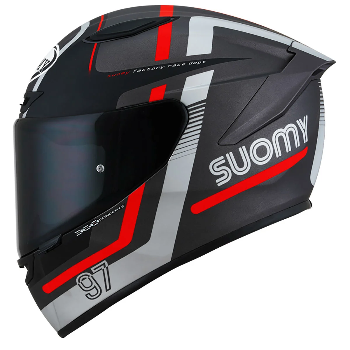 Casca SUOMY Racing Track-1 Ninety Seven Matt Gunmetal/Red/E06 [1]