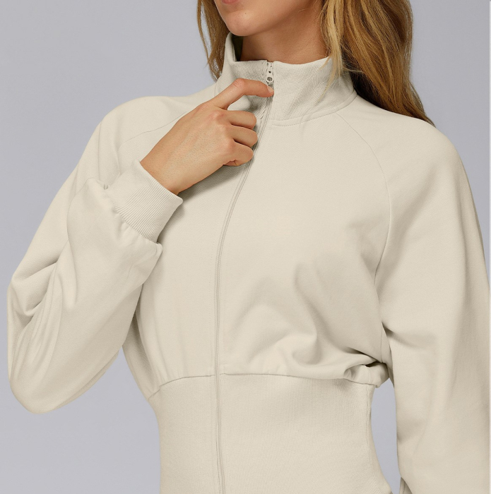 Bluză Soft cu fermoar și mânecă lungă [3]