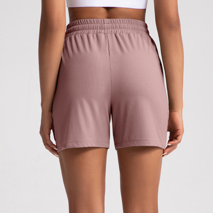 Pantaloni scurți Ribbed Soft – material catifelat, Soft Mov [2]