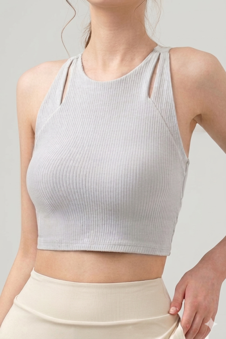 Top Essential Twist Gri – top cu bustieră atașată [2]